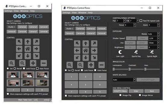 Multiple PTZ Control options