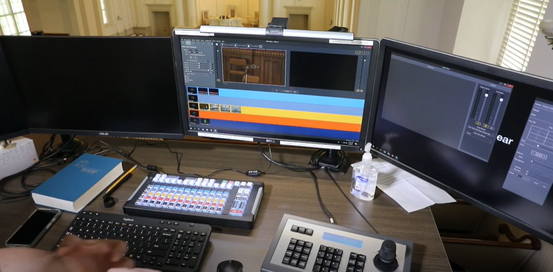 Camera control station in Moravian Church